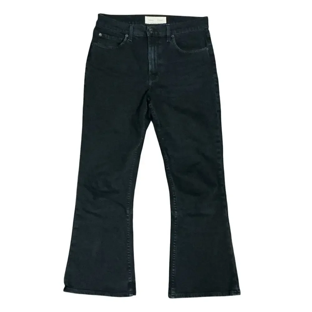 Proenza Schouler Mid Rise Wide Leg Dark Wash Raw Hem Cropped Jeans Women’s 28 M